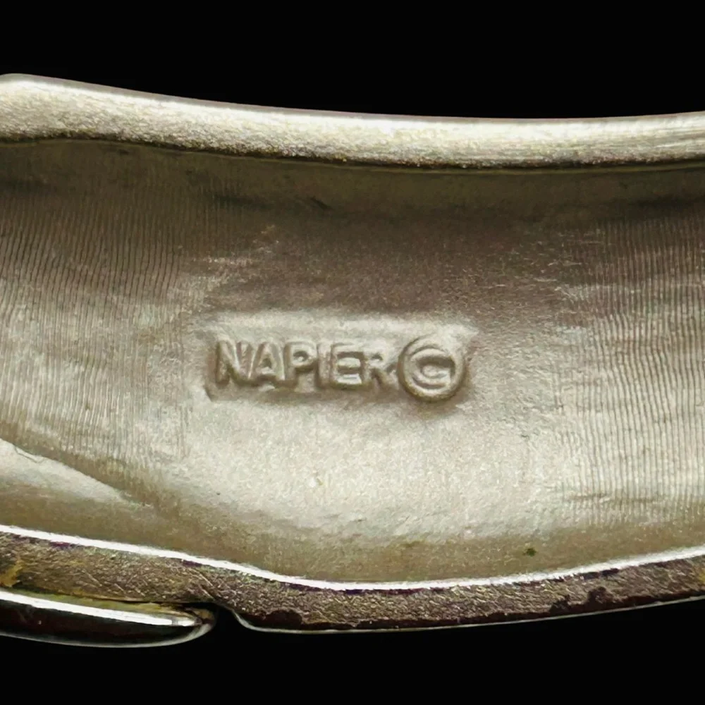 Vintage Napier Modernist Silver Tone Collar Necklace